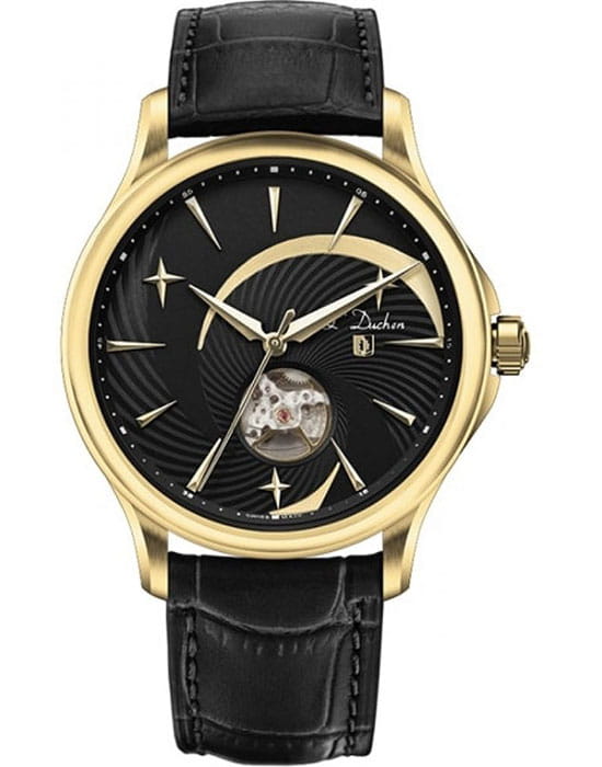 L'Duchen LDuchen D 154.21.31  D 154.21.31 механические мужские часы черный циферблат, браслет кожаный — вид спереди